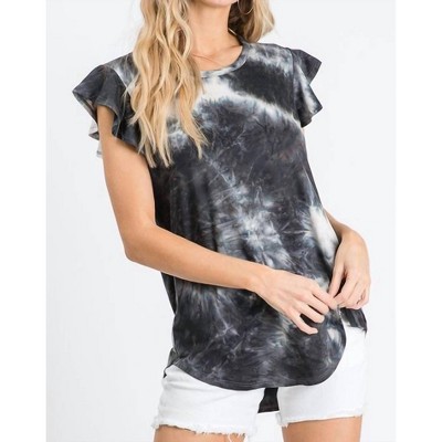 Women's Ruffle Tie Dye Top - PLUS - HEIMISH USA