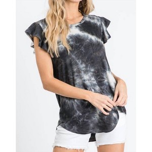 Women's Ruffle Tie Dye Top - PLUS - HEIMISH USA - 1 of 3