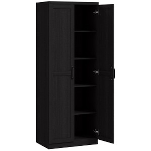 Aghana Digitals 63" Freestanding Kitchen Pantry Cabinet with 5-Tier Shelving, 2 Adjustable Shelves - 1 of 4