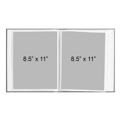 Gray Faux Leather Debossed Photo Album Set, 11.75" x 9.5"