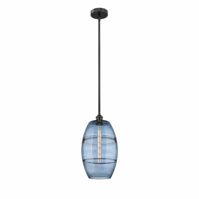 Vaz - 1 Light Stem Hung Mini Pendant In Industrial Style-18 Inches Tall and 10 Inches Wide