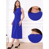 INSPIRE CHIC Women's Sleeveless Crew Neck High Waist A-Line Midi Office Dresses - 2 of 4