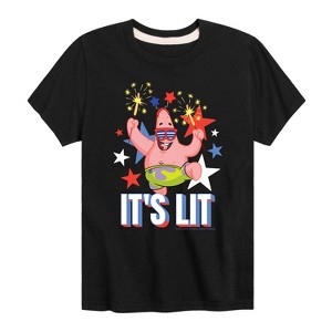 Boys' - SpongeBob SquarePants - Lit Fireworks Patrick Short Sleeve Graphic T-Shirt - 1 of 4