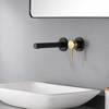 Sumerain Wall Mounted Bathroom Sink Faucet Black and Gold, Lavatory Faucet with Brass Rough in Valve - 4 of 4