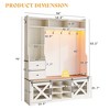 AMERLIFE 7-in-1 Farmhouse Hall Tree with Bench and Shoe Cabinet, LED Entryway Organizer with Drawers - 2 of 4