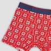 Men's Holiday Handcraft Snowflakes Boxer Briefs & Socks Set 2pk - Red/White S - 3 of 4