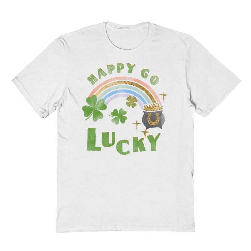 Rerun Island Men's Go Lucky Short Sleeve Graphic Cotton T-Shirt, 1 of 2