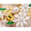 Alilang Gold Tone Multicolor Enamel Floral Statement Necklace with Pearl and Crystal Accents - 3 of 3