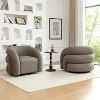 SEYNAR Modern Glam PU Leather 360 Degree Swivel Accent Armchair with Metal Base Set of 2 - 2 of 4