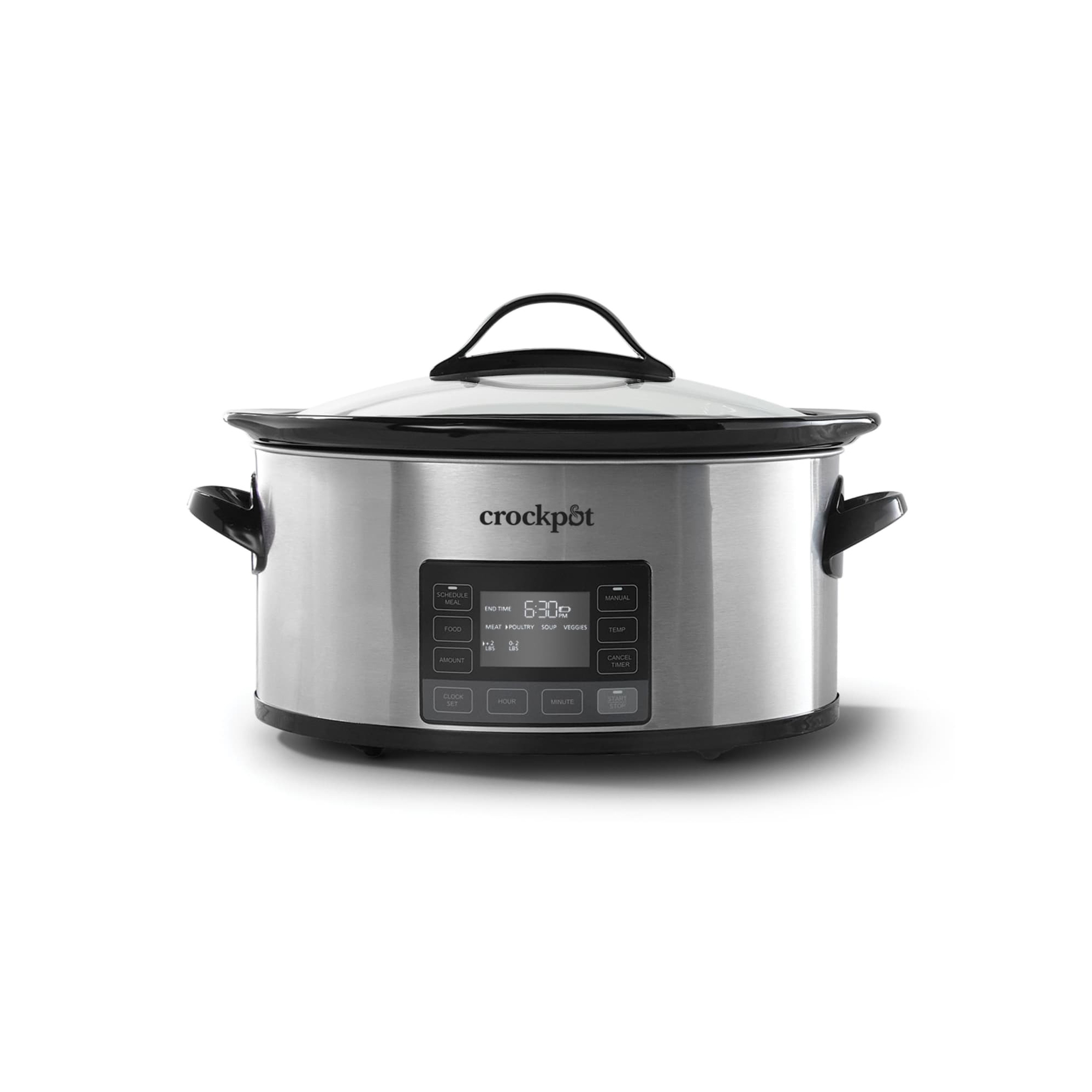 Crock-Pot 6qt MyTime Technology Programmable Slow Cooker - Stainless Steel: 10 Settings, Auto Keep Warm, Dishwasher-Safe