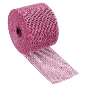 Unique Bargains DIY Party Roll Wrapping Decoration Soft Burlap Fabric Wired Ribbon - 1 of 4