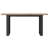 vidaXL Coffee Table - o-Frame Solid Pine/Steel, Rectangular, Modern Lounge/Office Furniture, Brown 39.4"x19.7"x17.9" - 4 of 4