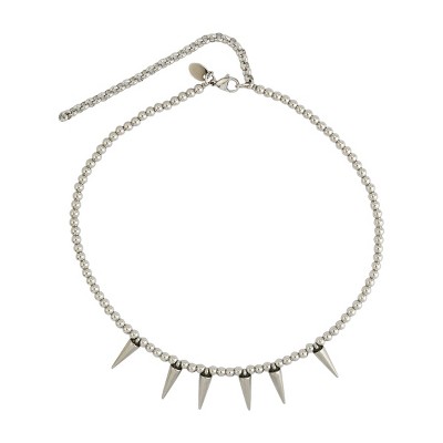 Glass or Stainless Steel Beaded Necklace with Spikes