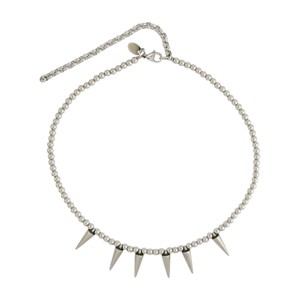 Glass or Stainless Steel Beaded Necklace with Spikes - 1 of 3