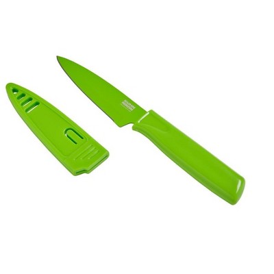Kuhn Rikon Colori Non-Stick Straight Paring Knife with Safety Sheath, 4 inch