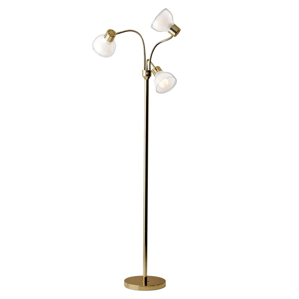 Photos - Floodlight / Street Light Adesso 69" Presley 3 Arm Floor Lamp Gold  