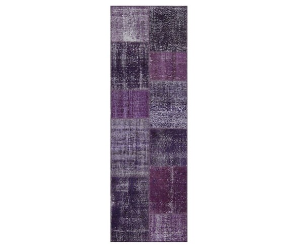Antique Patchwork Runner Purple 2'7"x8'2"
