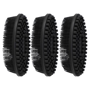 Unique Bargains Shower Silicone 2 in 1 Body Scrubber 3 Pcs - 1 of 4