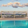 PURPLE LEAF Louvered Pergola Outdoor Aluminum Pergola with White Adjustable Rainproof Roof Wood Grain Frame Hardtop Gazebo for Patio Deck Garden - 2 of 4