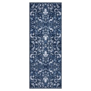 Coolmee Area Rug for Living Room, Washable Rug Low Pile Retro Accent Floral Rug Non-Slip Foldable Carpet for Bedroom, Dining Room - 1 of 4