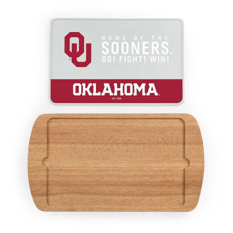 NCAA Oklahoma Sooners Parawood Billboard Glass Top Serving Tray, 3 of 4