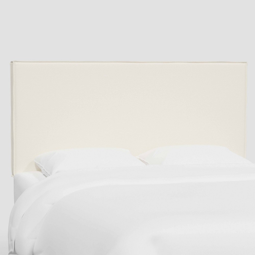 Photos - Furniture Cover Twin Fanie French Seam Slipcover Headboard in Cotton Twill Natural - Thres