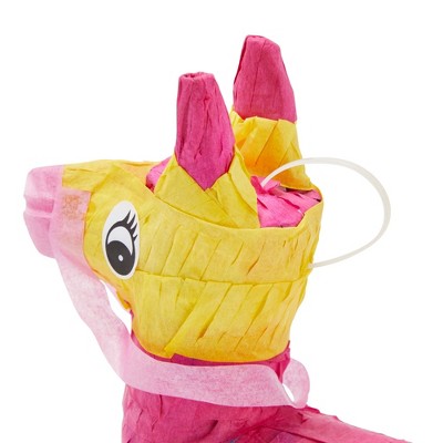 Mini Multicolor Tissue Paper Donkey Pinatas for Birthday Parties, 3 Pack