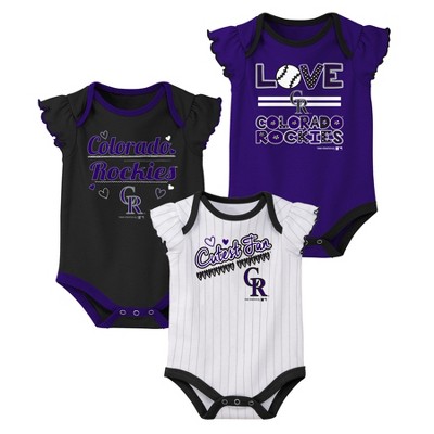 Mlb Colorado Rockies Girls' Striped Gray Infant/toddler Dress - 4t