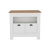 Okak Modern Kitchen Island with 2 Cabinet Doors, Countertop Organizer with 3 Storage Shelves, Kitchen Island Table for Dining Room - 4 of 4