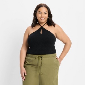 Women's Halter Sweater Bodysuit - Future Collective - 1 of 3