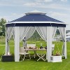 79.5 in Foldable Gazebo Tent - Outdoor Canopy with Mosquito Netting & Double-Layer Pop Up Design. Weather-Resistant Pergola Patio Furniture - 4 of 4