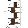 Homhougo 5 Tier Bookshelf with Storage, 61 Inch Tall Industrial Book Shelf with Open Display Bookshelves, 5 Shelf Bookcase with Metal Frame, Brown - 2 of 4