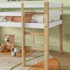 Whisen Color Block Twin Size Rubber Wood Loft Bed with Ladder - Natural & white - 4 of 4