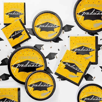 Creative Converting Graduate School Spirit Yellow Tableware Kit 18ct