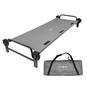 Disc-O-Bed Single Modular and Portable Polyester Cot with Included Zippered Carry Bag and Extended Leg Mechanism for Indoors and Outdoors, Grey - 1 of 4