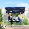 Aghana Digitals 3-Seat Outdoor Swing Bench with Adjustable Canopy, Thick Cushions, Steel Frame & - 4 of 4