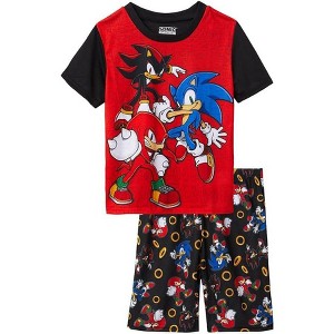 Sonic The Hedgehog Boy's 2-Piece Sleep Shirt and Shorts Pajama Set - 1 of 4