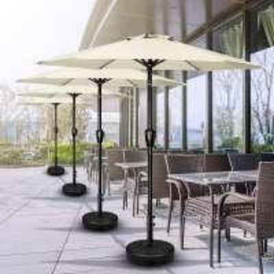 Maggift 7.5 ft Patio Umbrella with Crank Handle and UV Protection for Outdoor Use, Beige, 89.76"*89.76"*96.46"