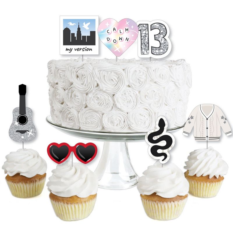 Big Dot of Happiness In My Party Era - Dessert Cupcake Toppers - Celebrity Concert Party Clear Treat Picks - Set of 24, 1 of 9