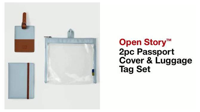 2pc Passport Cover & Luggage Tag Set - Open Story™️, 2 of 6, play video