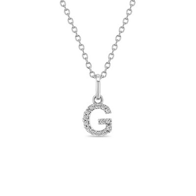 Girls' Cubic Zirconia Letter Sterling Silver Necklace - In Season Jewelry