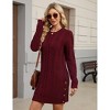 Coolmee Womens Sweater Dress Long Sleeve Crewneck Casual Slim Fit Pullover Knit Sweater Dresses with Side Button - 2 of 4