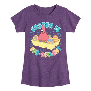 Girls' - SpongeBob Squarepants - Easter Is Egg Fitted Short Sleeve Graphic T-Shirt - 1 of 4