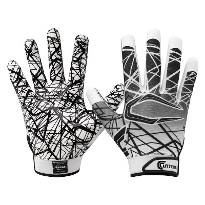 Cutters C-Tack Shockskin Football Gloves, Black/White