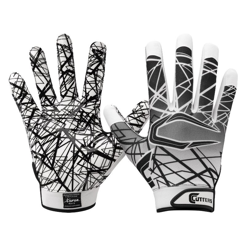 Cutters Game Day Receiver Gloves Adult - White S, 1 of 7
