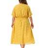 Agnes Orinda Women's Plus Size Elegant Lace Floral Ruffle Short Sleeve V Neck Trendy Tunic Dresses - 4 of 4
