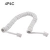 Unique Bargains RJ9 4P4C Connectors Plastic Stretchy Coiled Telephone Handsets Line Cable Grey White - 2 of 4