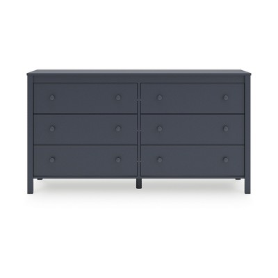 Navy Blue Transitional Six Drawer Dresser with Levelers