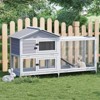 Jojoka Pet Bunny Cage with Weatherproof Roof, 6 Lockable Wheels & Pull-Out Tray, Rabbit Hutch for Indoor Outdoor Use - 4 of 4