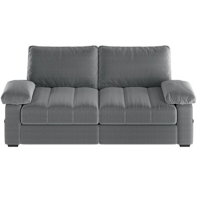 Yaheetech 2-seat Velvet Couch Loveseat Sofa with Pillow Top Arms for Living Room